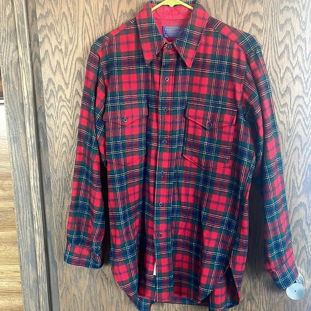 Red Flannel Pendleton Button Up 15.5 - image 1